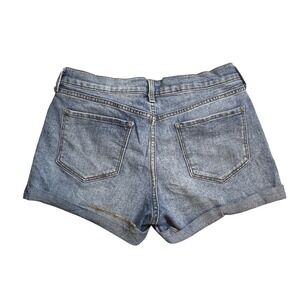 Old Navy Jean Shorts Womens 8 Medium Wash Blue Denim Cuffed Zipper Fly Casual